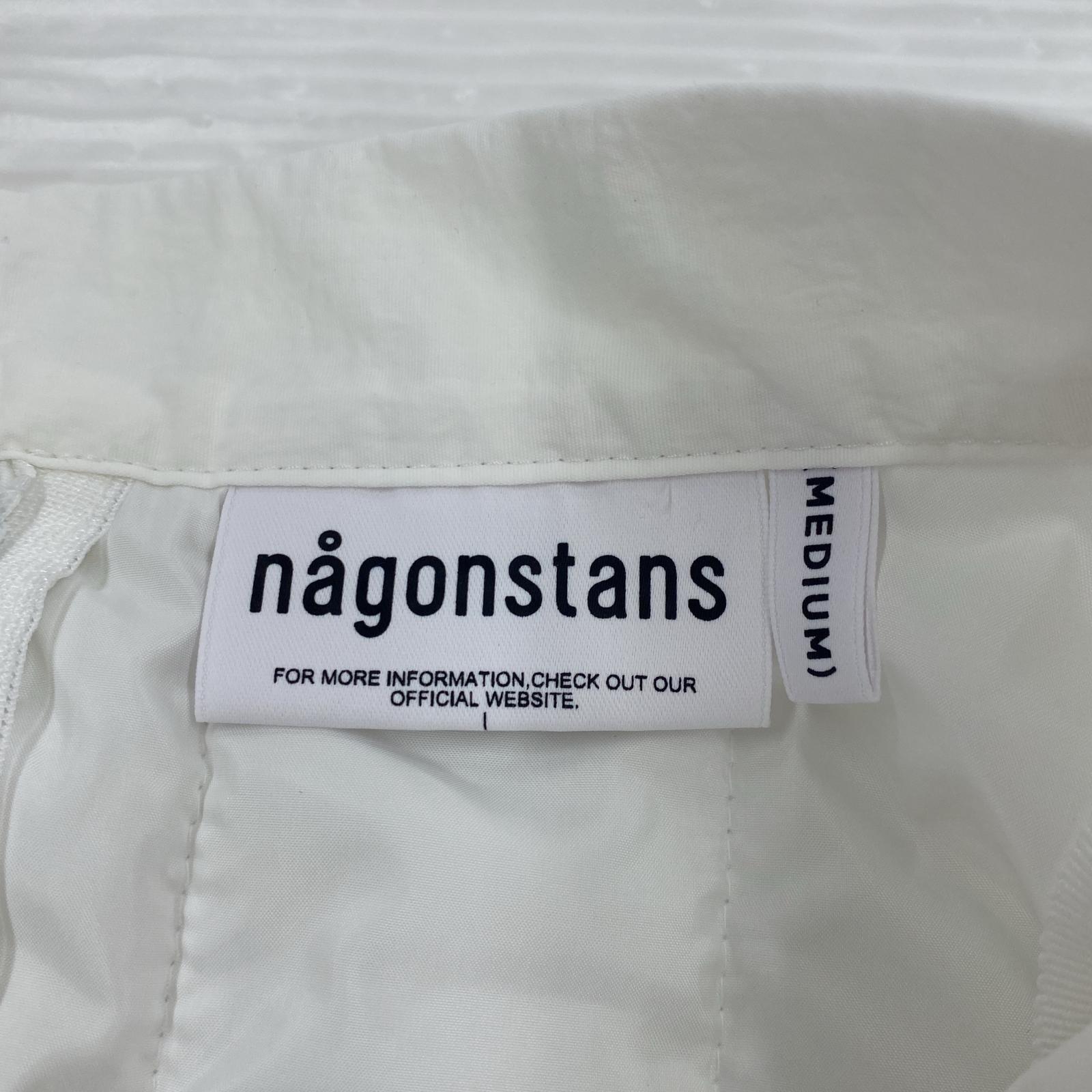 スカート nagonstans 23AW キルティングフレアスカート 白 M ホワイト