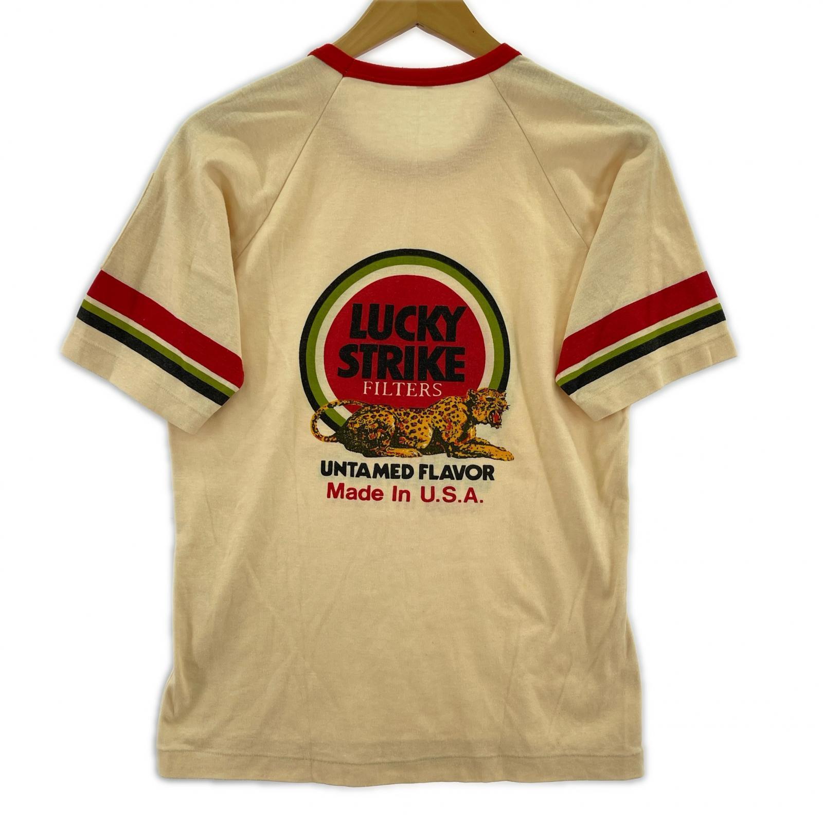 半袖Tシャツ LUCKY STRIKE raglan print tee 36 36 ベージュ