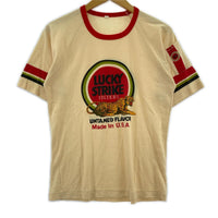 半袖Tシャツ LUCKY STRIKE raglan print tee 36 36 ベージュ