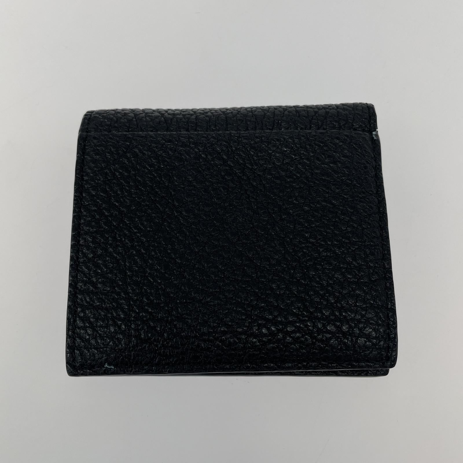 コンパクトウォレット 2つ折り財布 レザー BLK ブラック