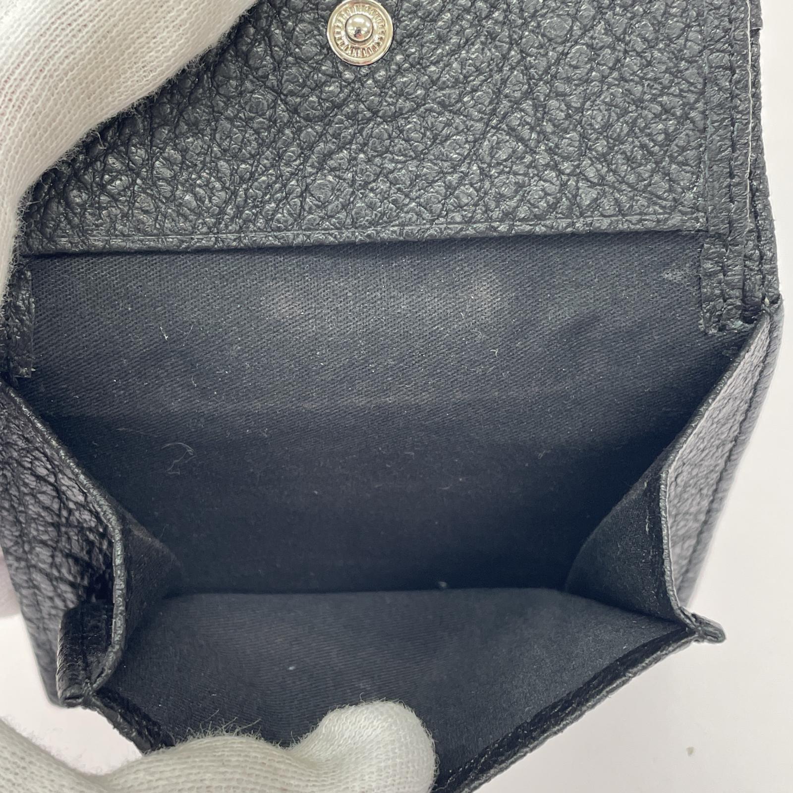 コンパクトウォレット 2つ折り財布 レザー BLK ブラック