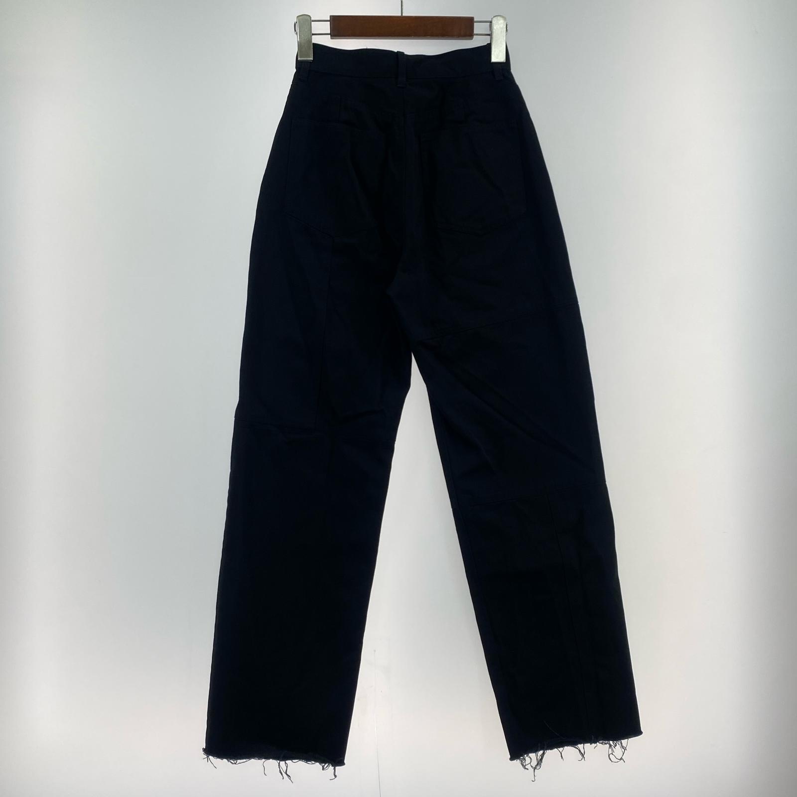 パンツ MECRE カットオフパッチストレートパンツ S ブラック
