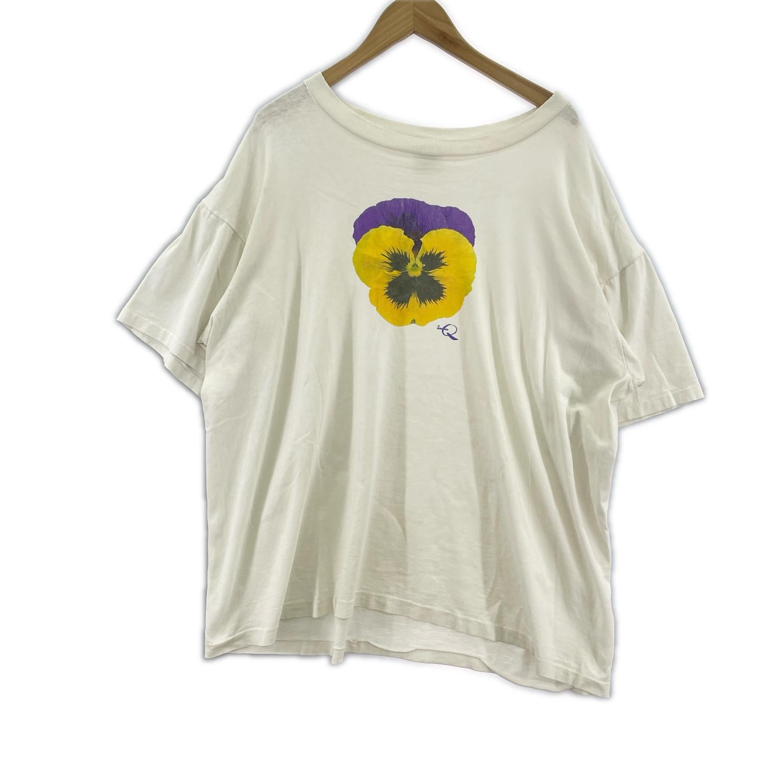 半袖Tシャツ 90s STUDIO Q パンジー プリントTee XL ホワイト ホワイト