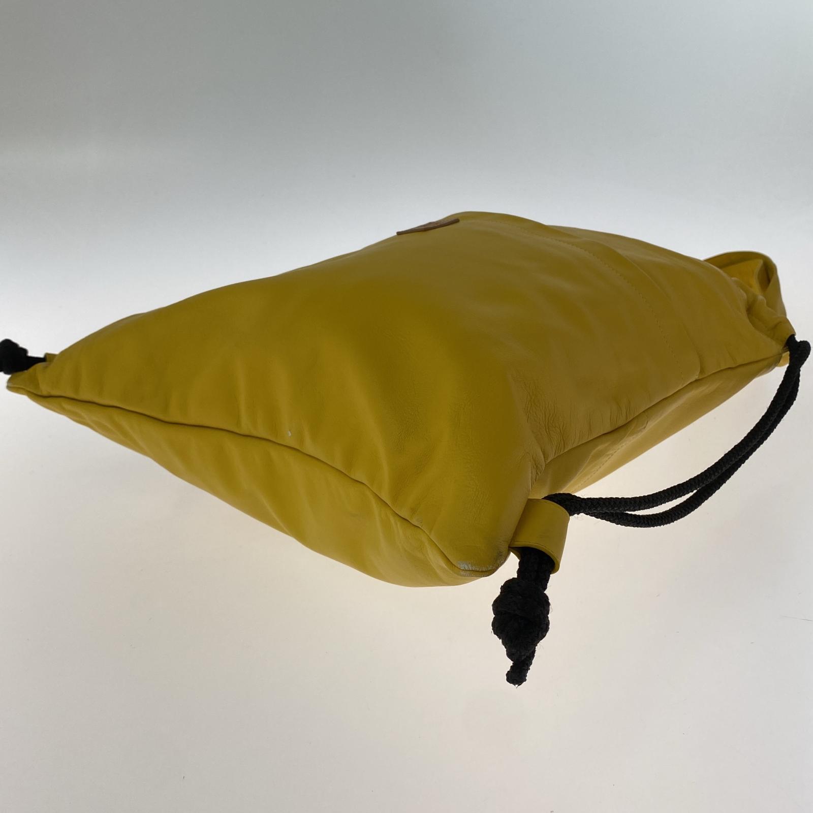 ショルダーバッグ ラムレザー 2way イエロー イエロー