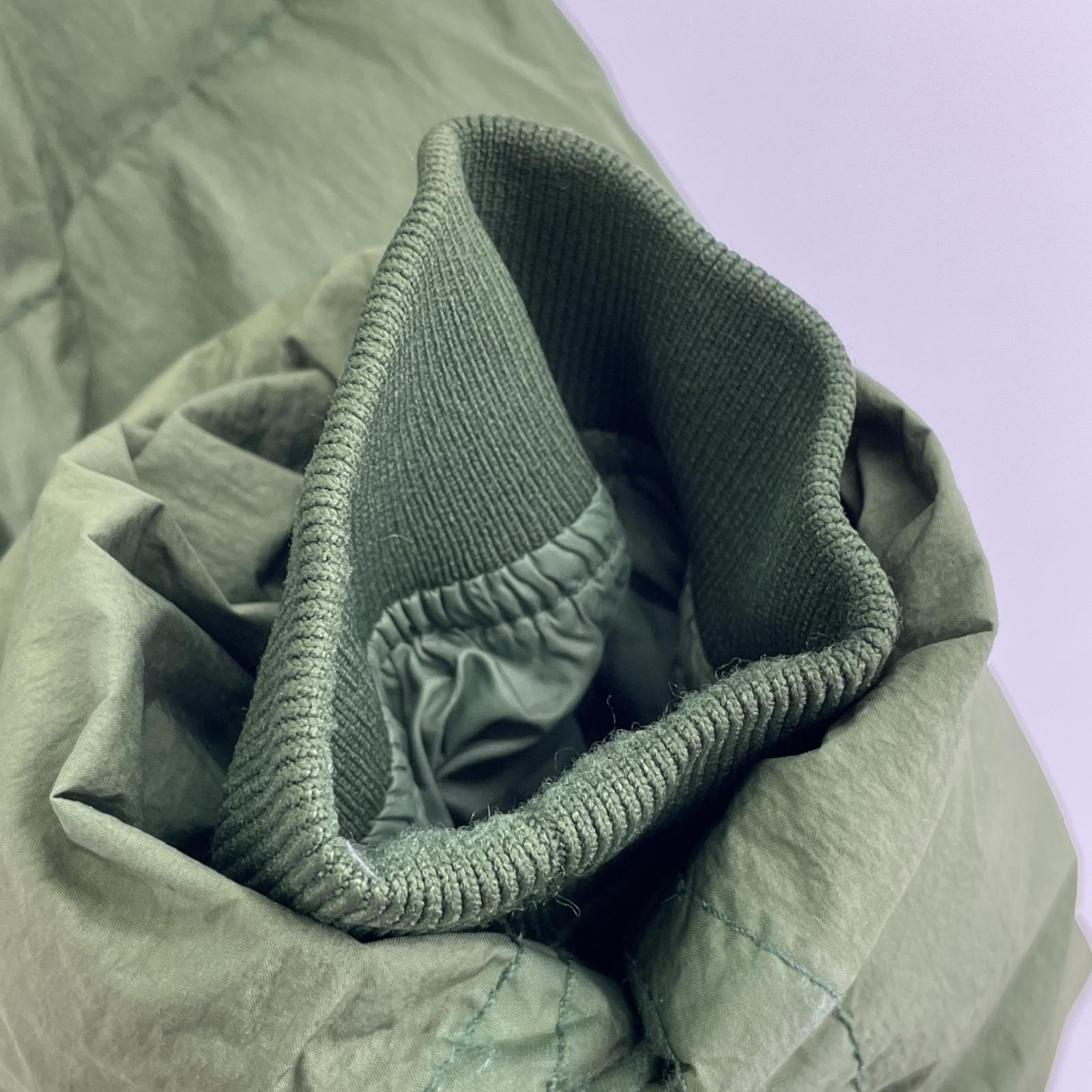 ダウンジャケット Crinkle Reps Hooded Long Down ダウンコート S S グリーン