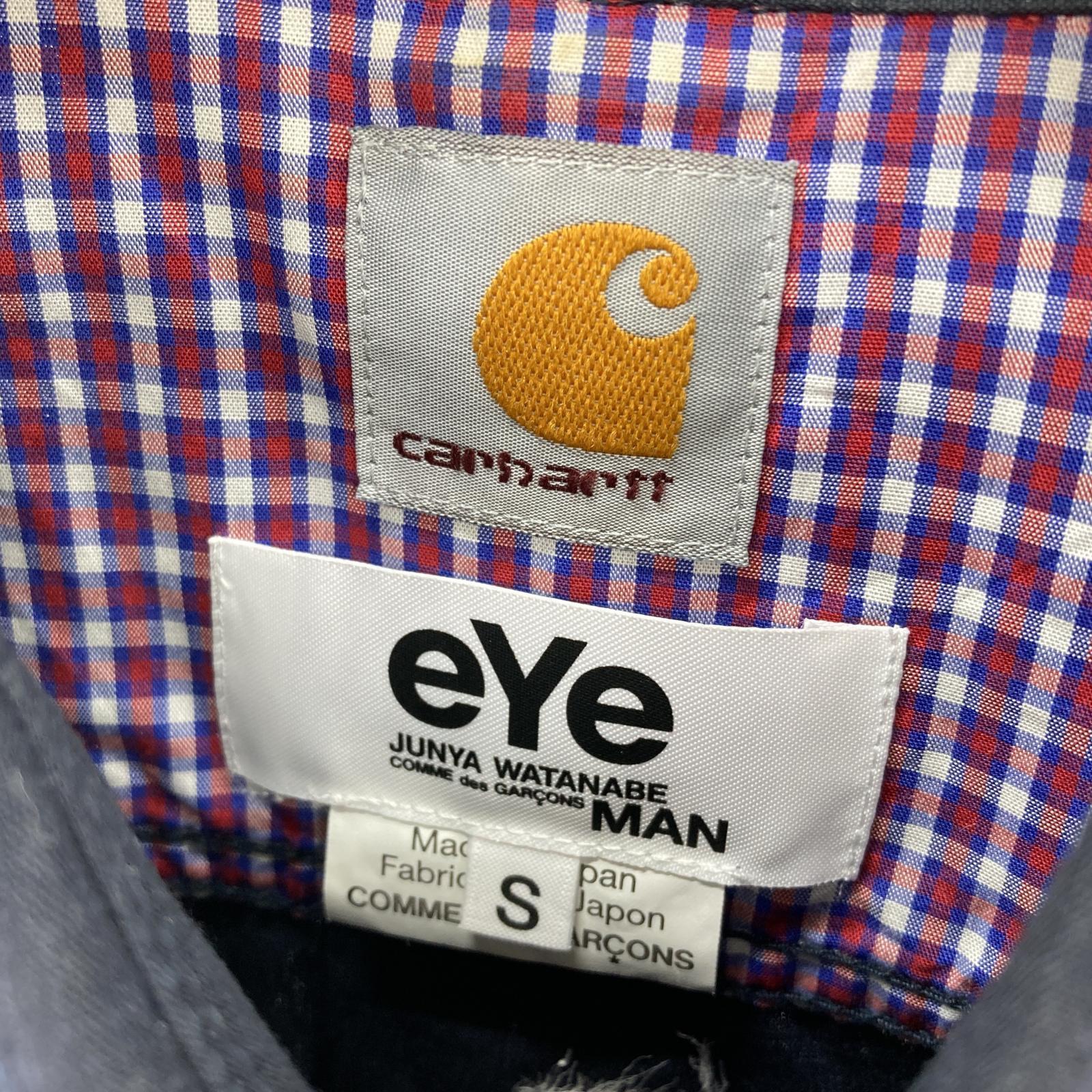 半袖シャツ ×CARHARTT S/Sリネンクロスシャツ (S) S ネイビー