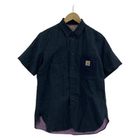 半袖シャツ ×CARHARTT S/Sリネンクロスシャツ (S) S ネイビー