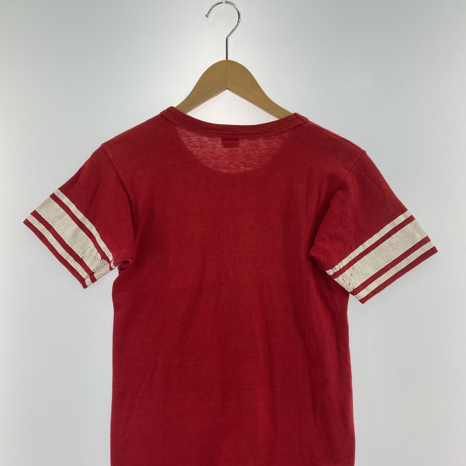 半袖Tシャツ USA製 バータグ フットボールT S レッド