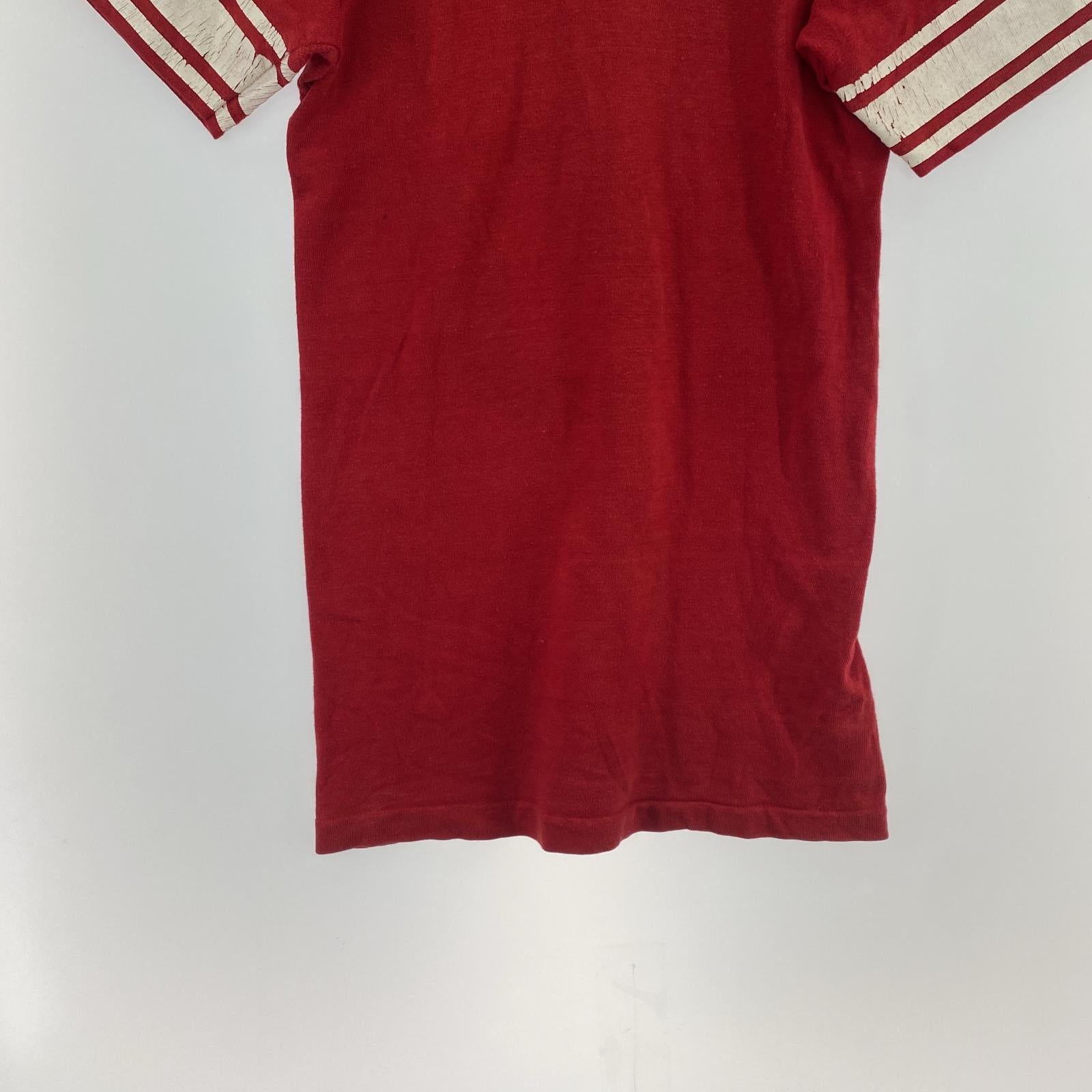半袖Tシャツ USA製 バータグ フットボールT S レッド