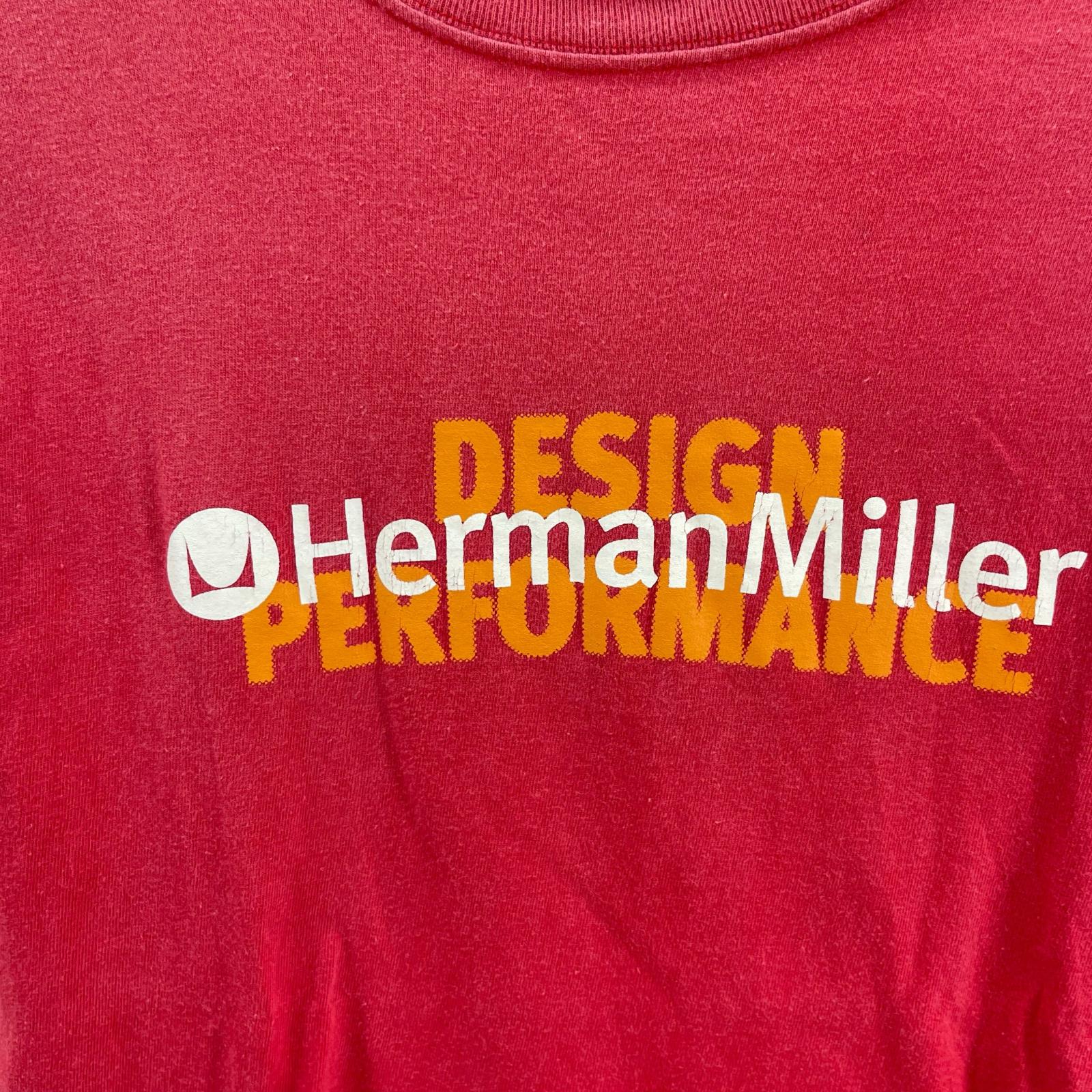 半袖Tシャツ Hanesボディ HermanMiller Tシャツ 赤 (S) S レッド
