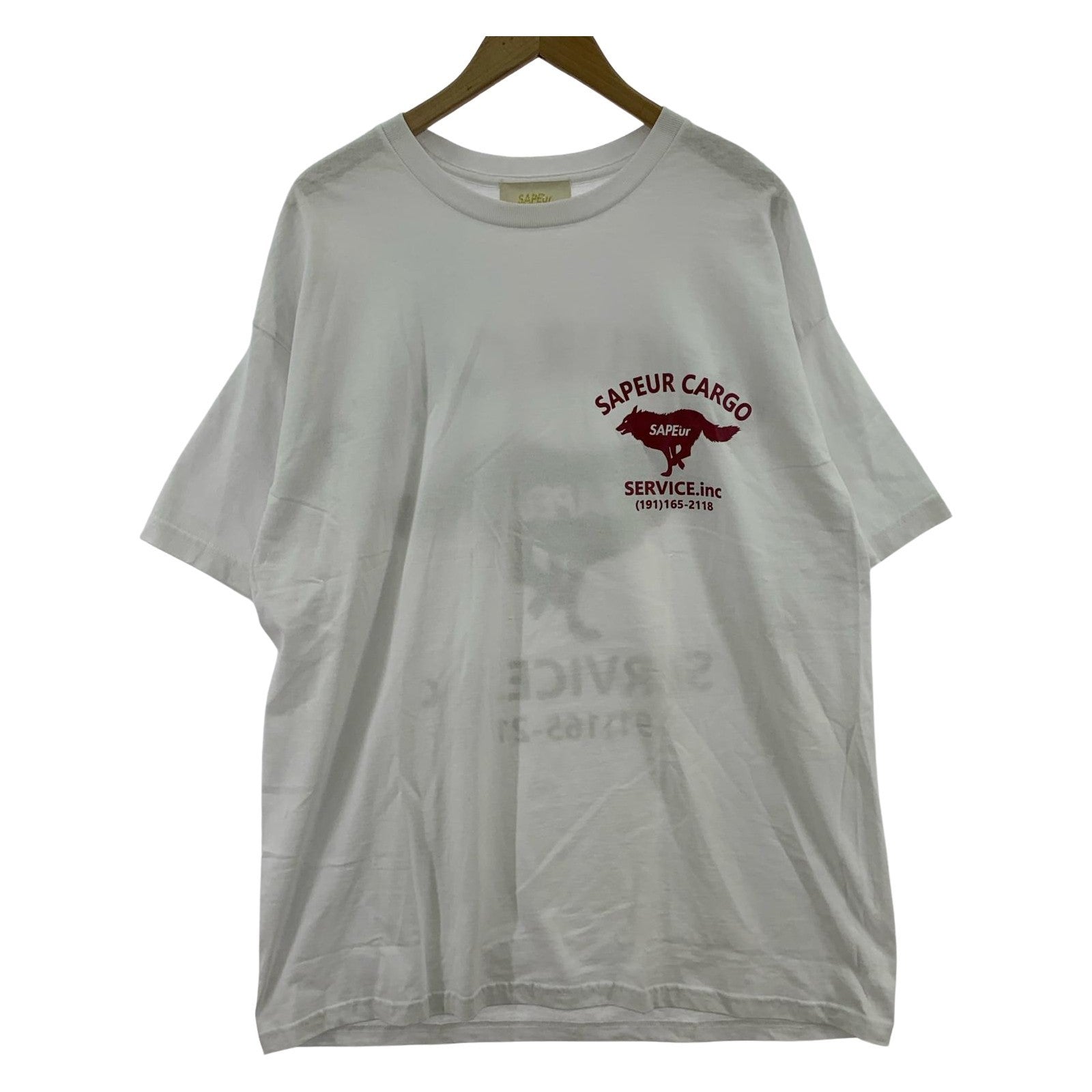 半袖Tシャツ SAPEUR CARGO 白赤 XL