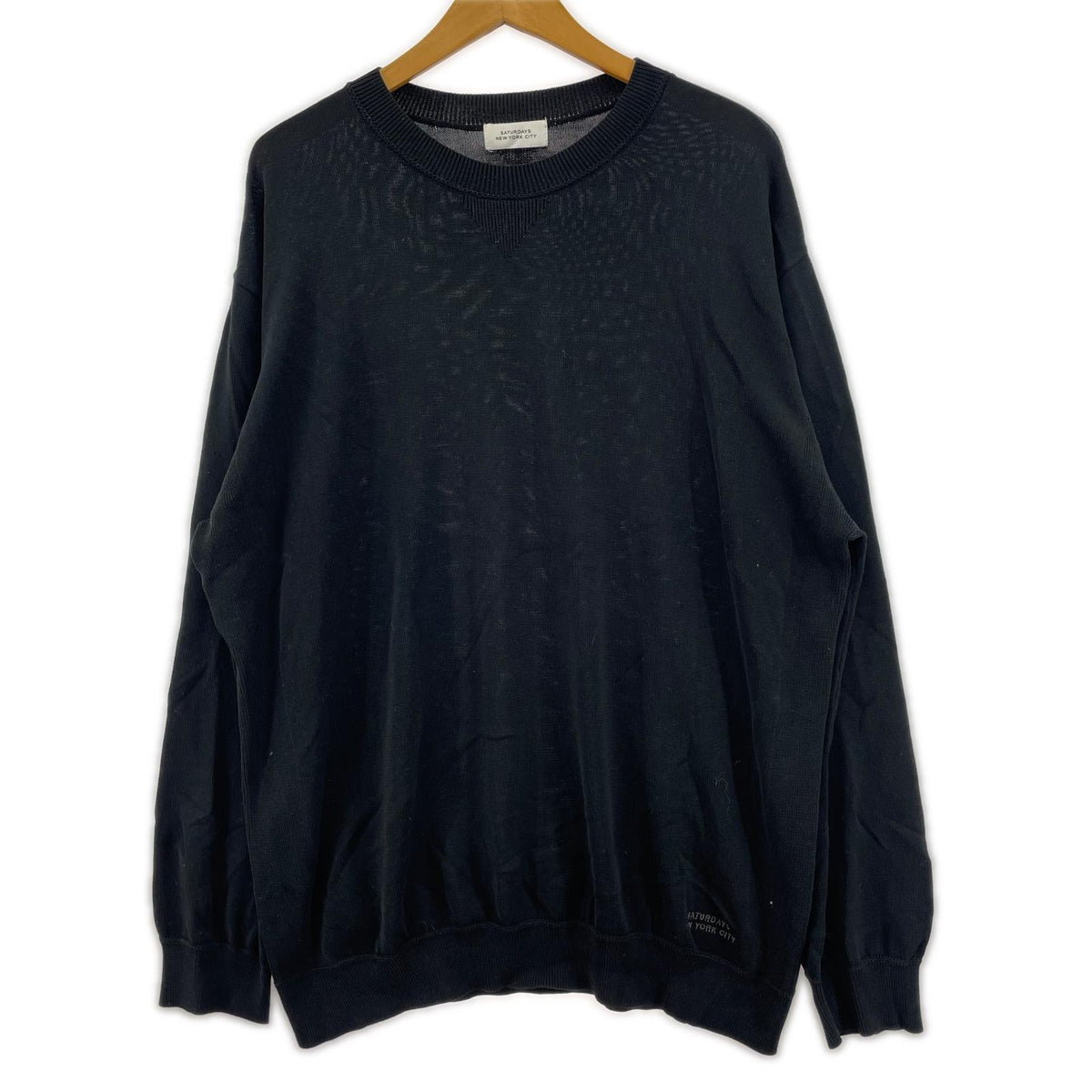 ニット SATURDAYS NEW YORK CITY コットンニット 黒 XL LL ブラック