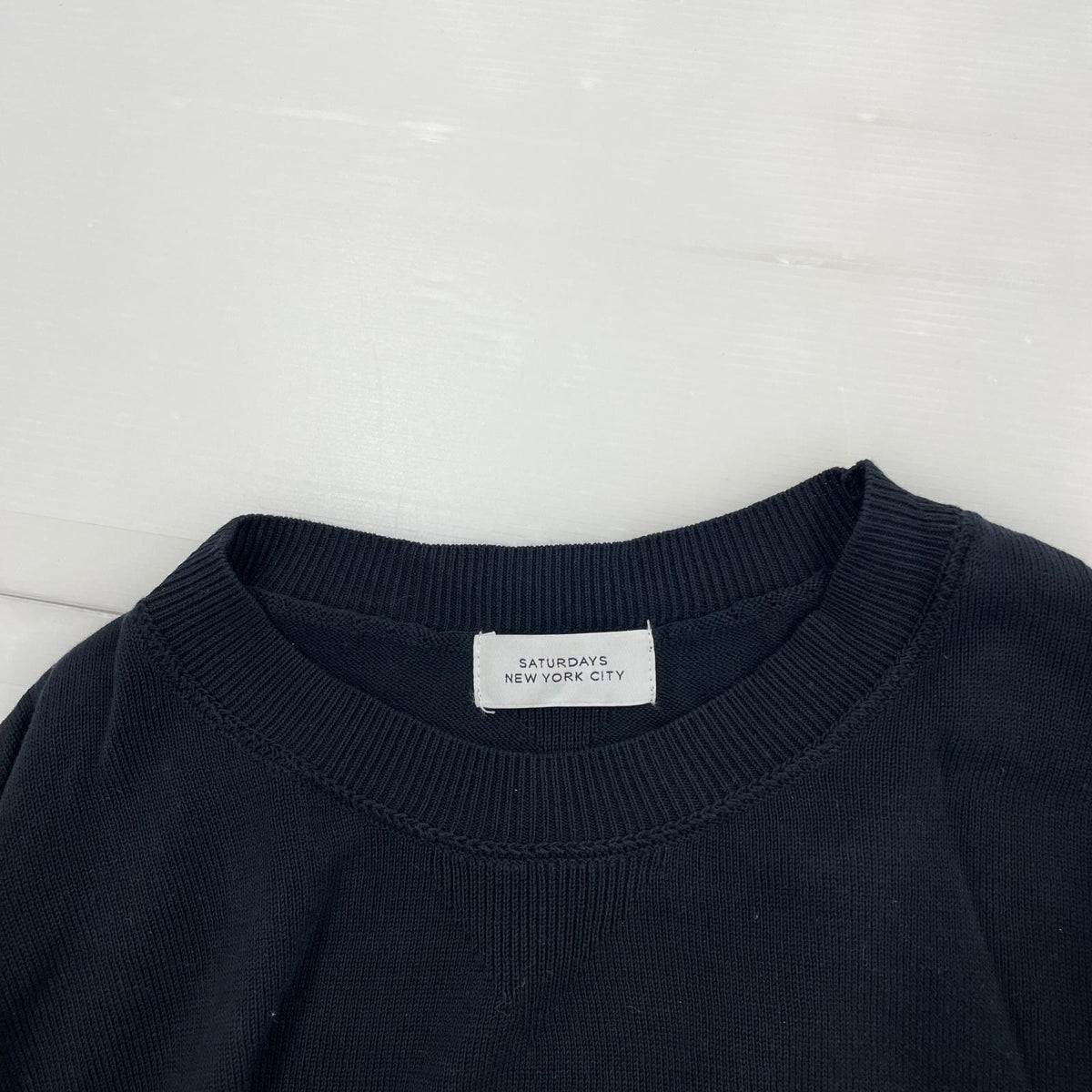 ニット SATURDAYS NEW YORK CITY コットンニット 黒 XL LL ブラック