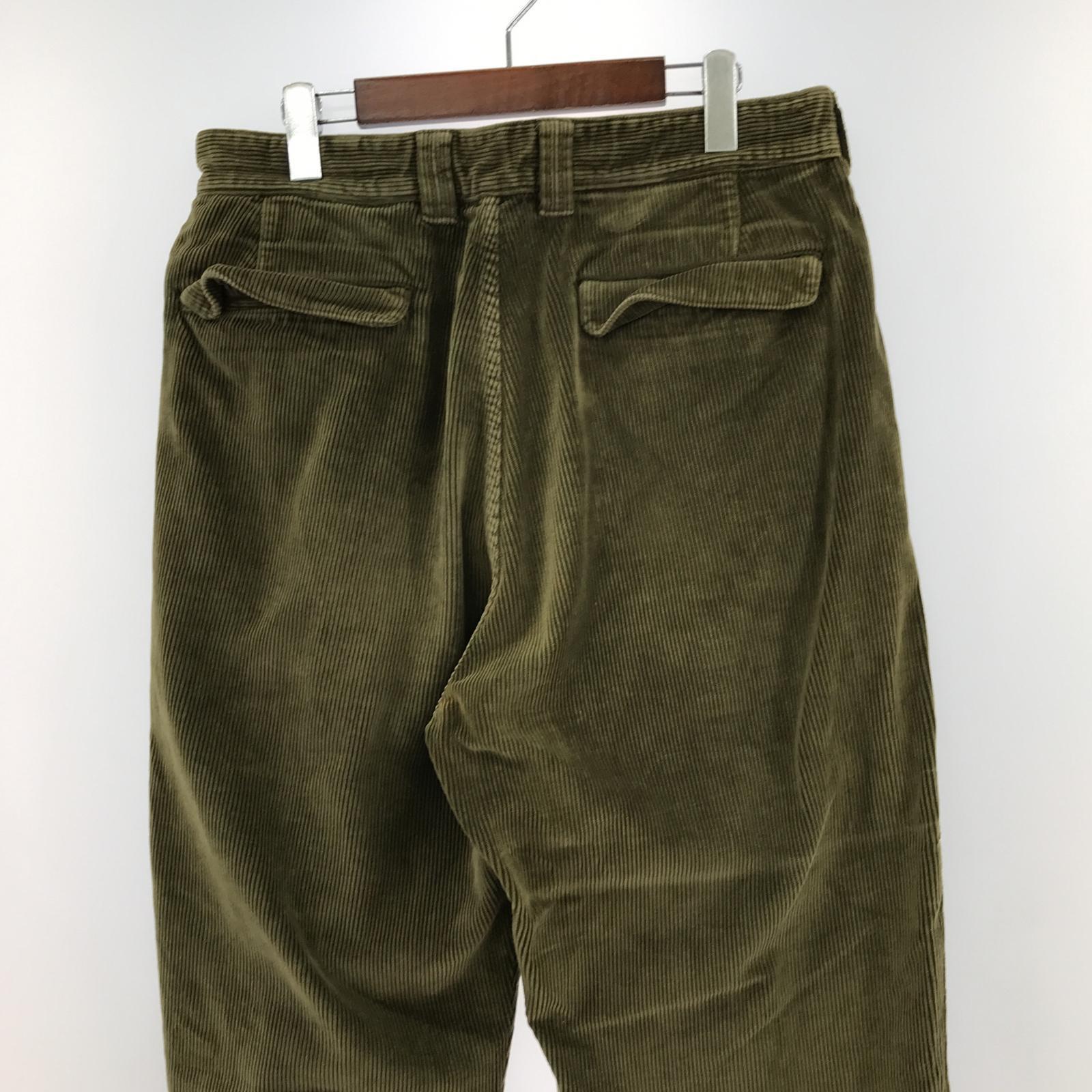 パンツ is-ness コーデュロイ 2タックワイドパンツ 16PT02T02-1 48 グリーン