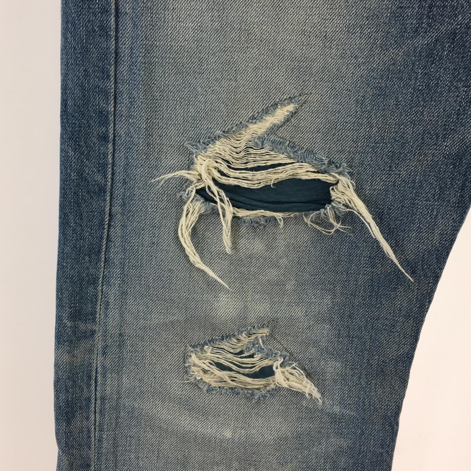 デニムパンツ クラッシュデニム 青 1133-01 S S ブルー