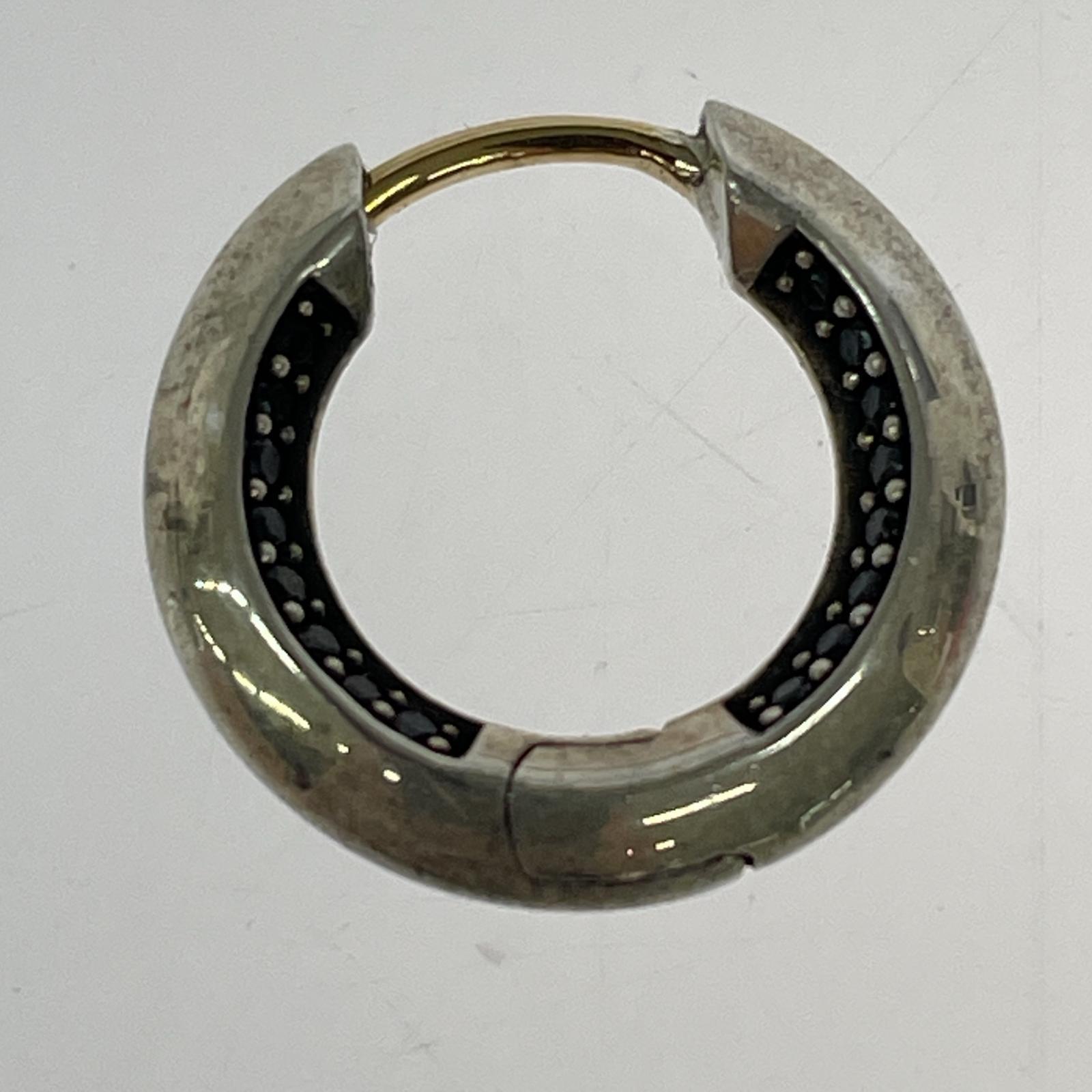 その他アクセサリー 片耳 SV925 クラッチピアス ブラックジルコニア