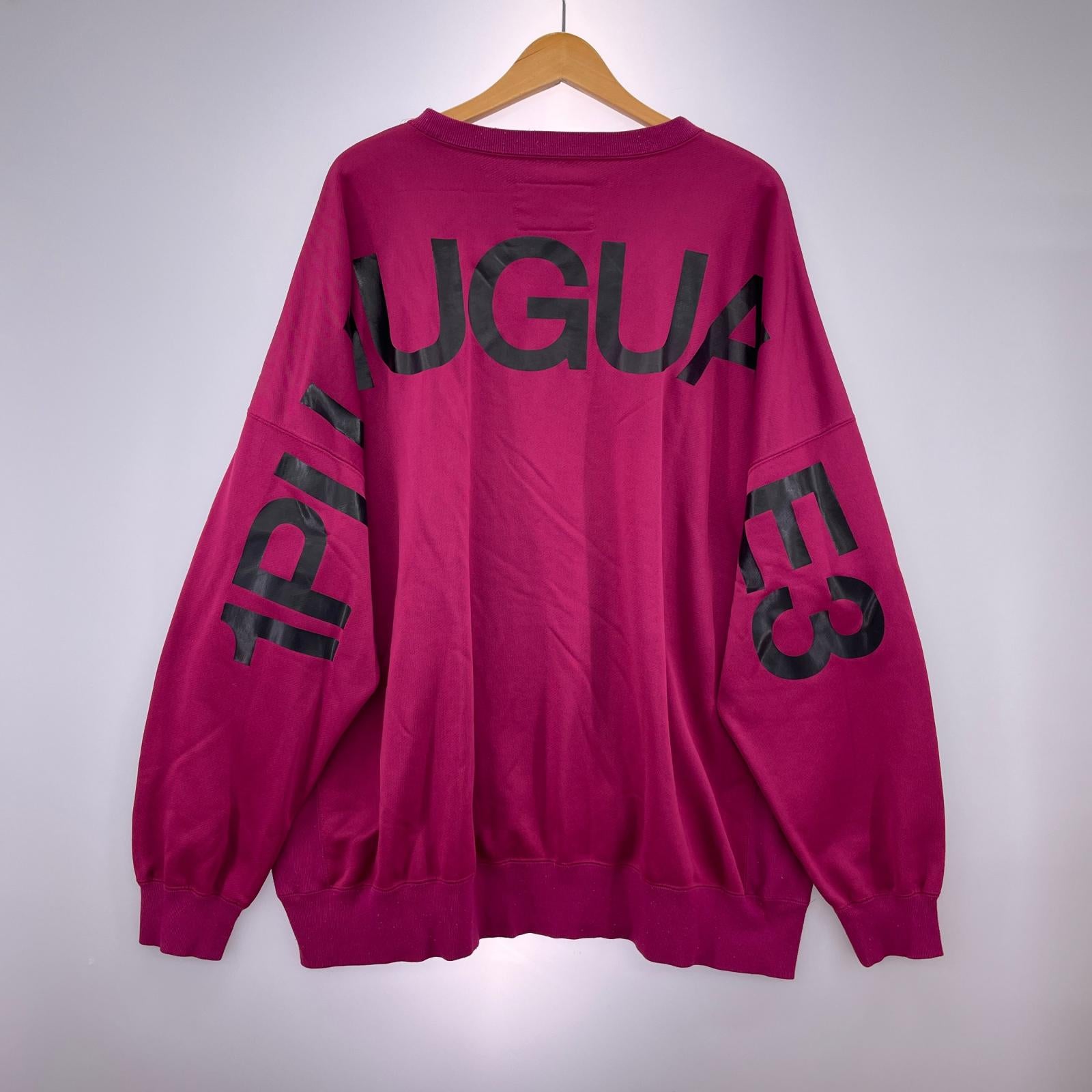 スウェット 1piu1uguale3 LOGO BIG CREW PINK ロゴスウェット
