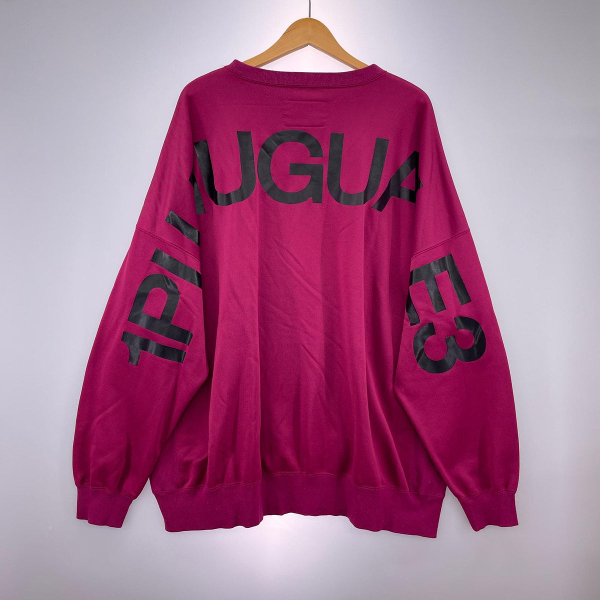 スウェット 1piu1uguale3 LOGO BIG CREW PINK ロゴスウェット