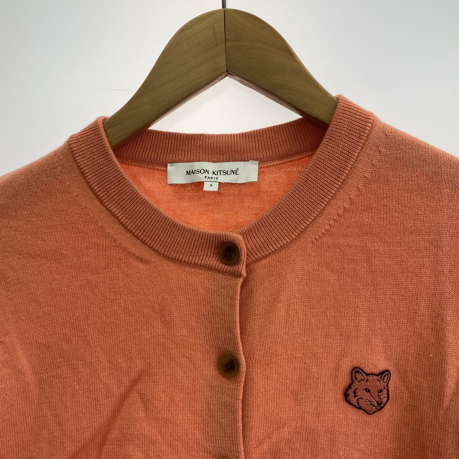 カーディガン BOLD FOX HEAD PATCH REGULAR CARDIGAN S ピンク