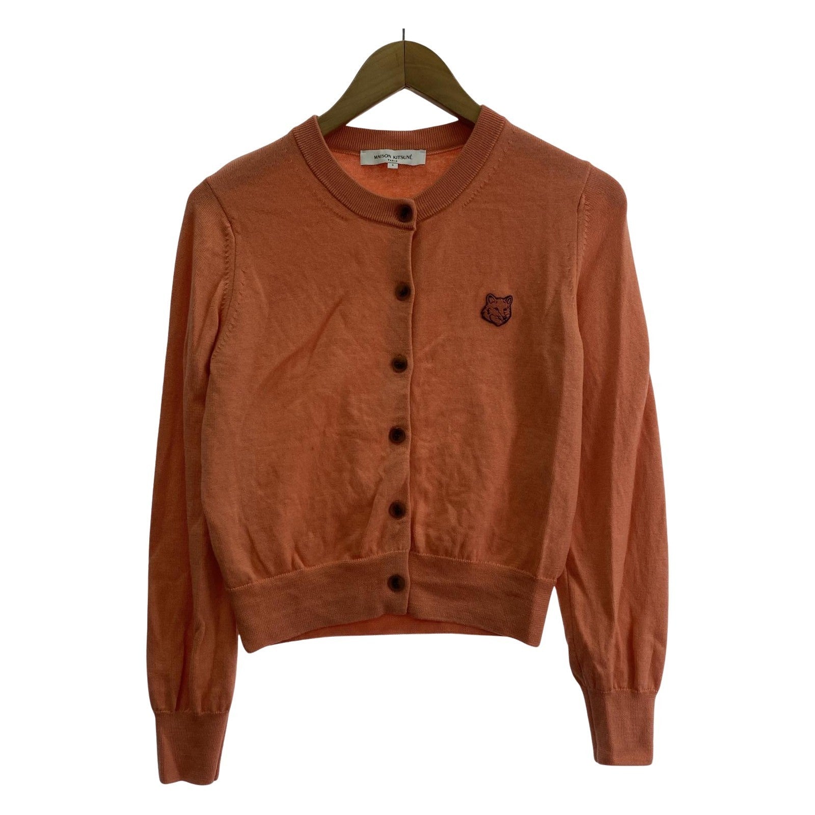 カーディガン BOLD FOX HEAD PATCH REGULAR CARDIGAN S ピンク