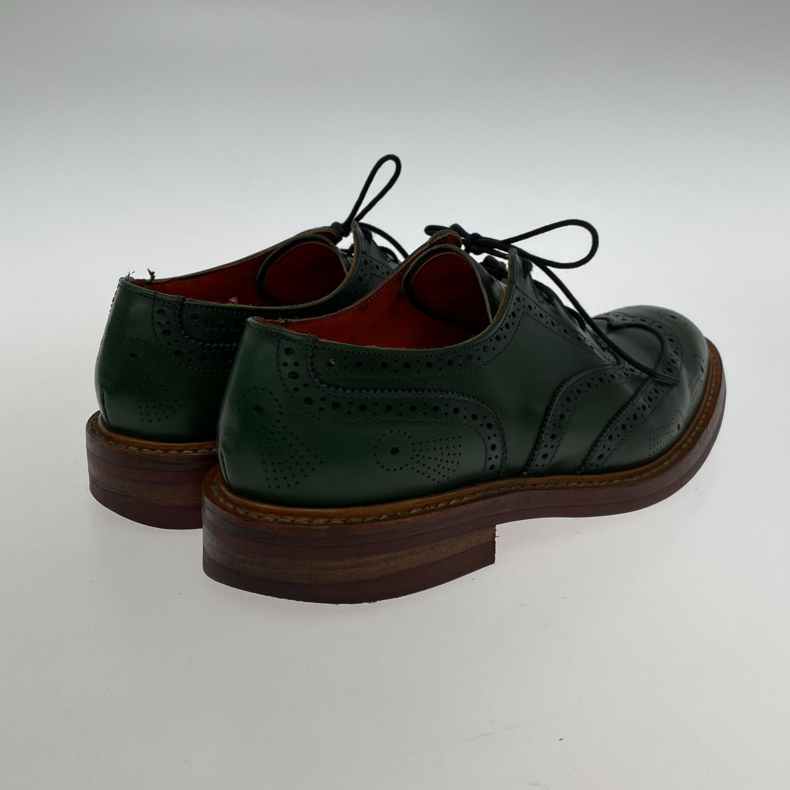 シューズ ウイングチップレザーシューズ グリーン M6399