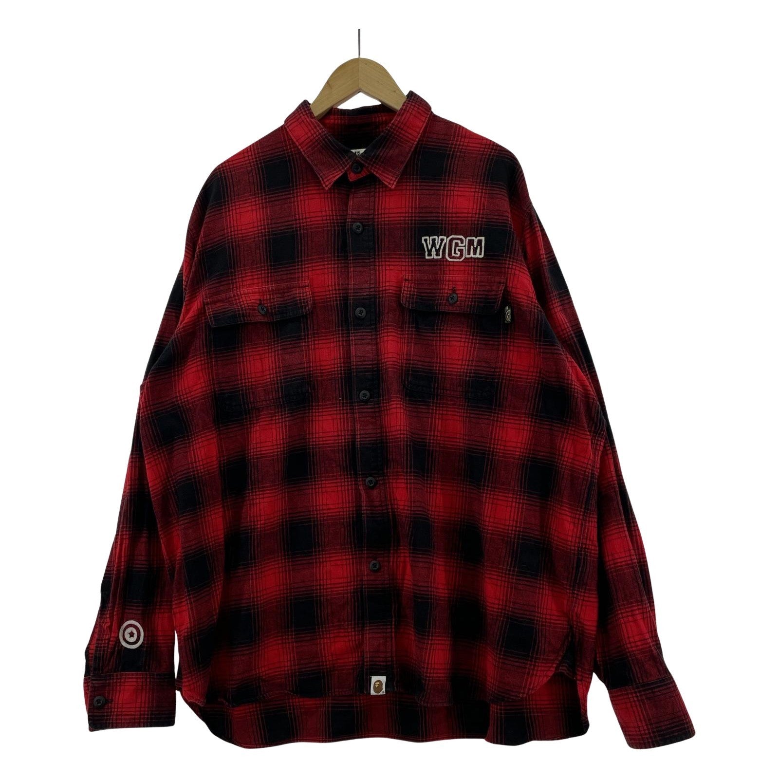 長袖シャツ CHECK SHARK RELAXED FIT FLANNEL SHIRT レッド