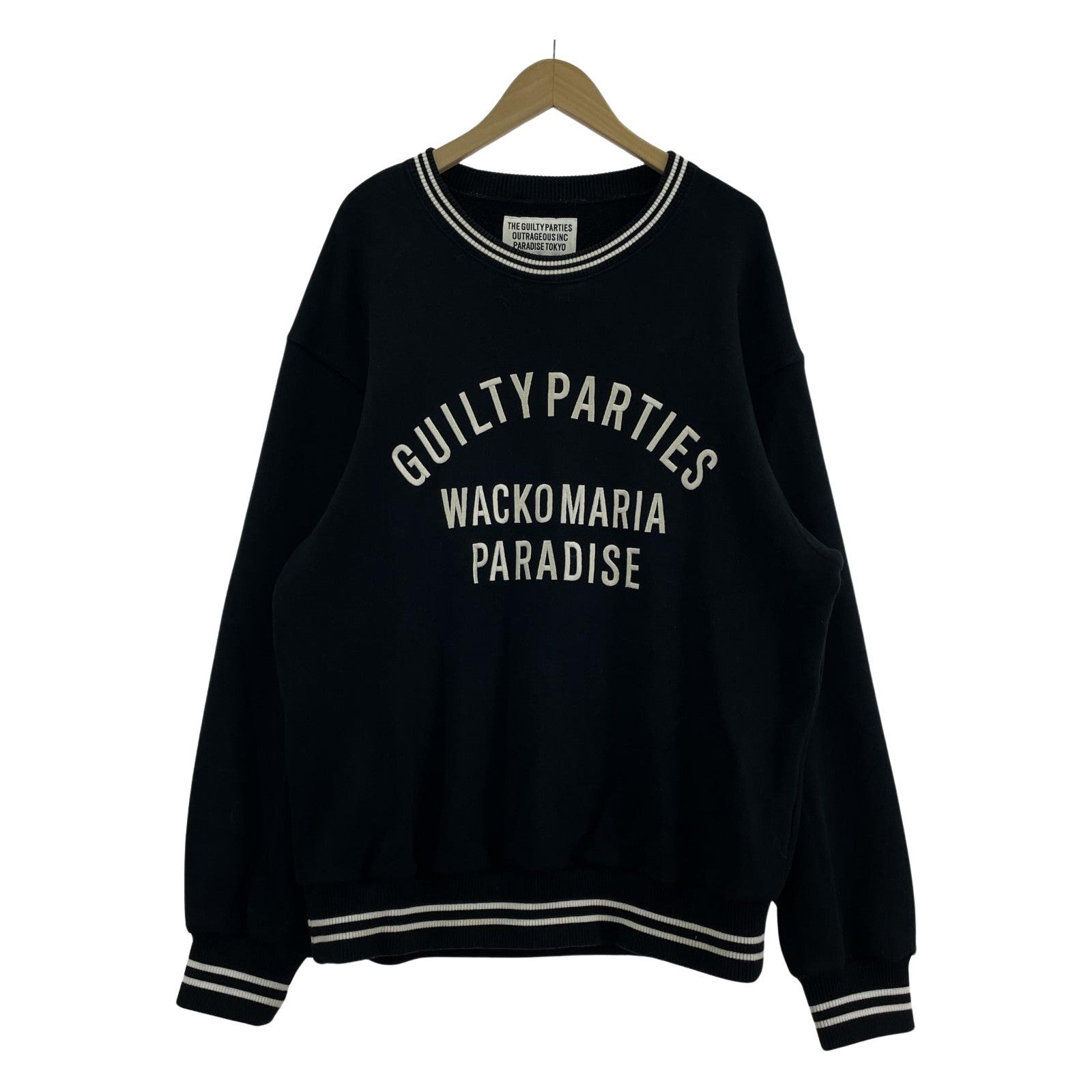スウェット WACKO MARIA 25SS MIDDLE WEIGHT CREW NECK SWEAT SHIRT XL ブラック ブラック
