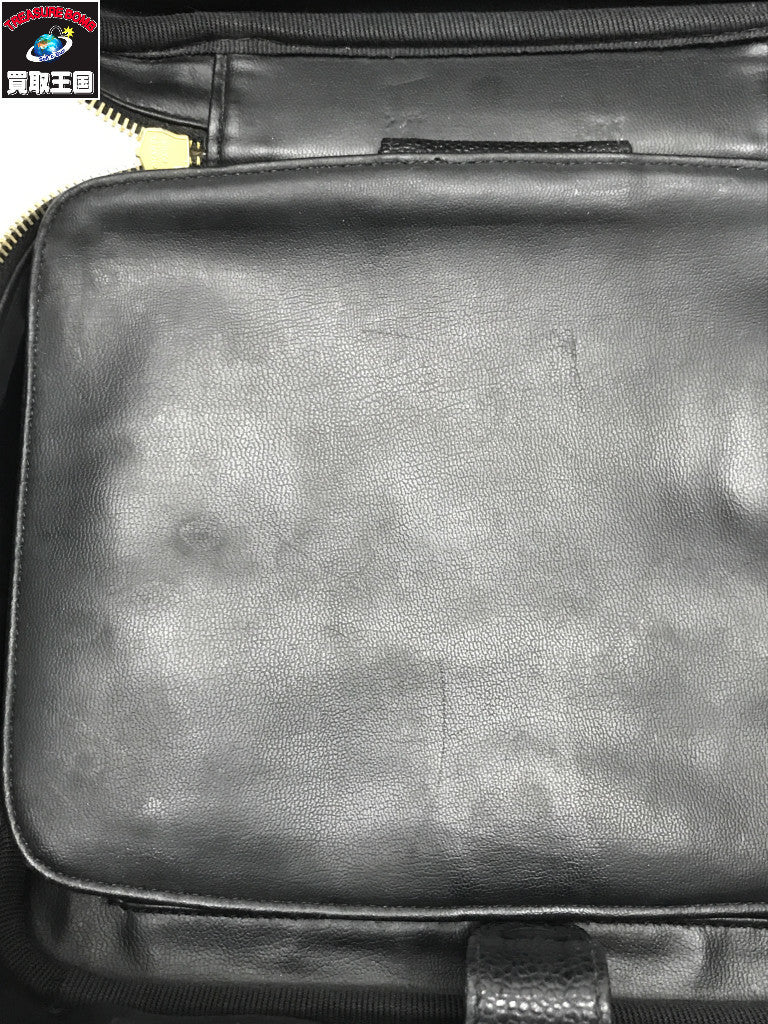 キャビアスキン ココマーク バニティバッグ 黒