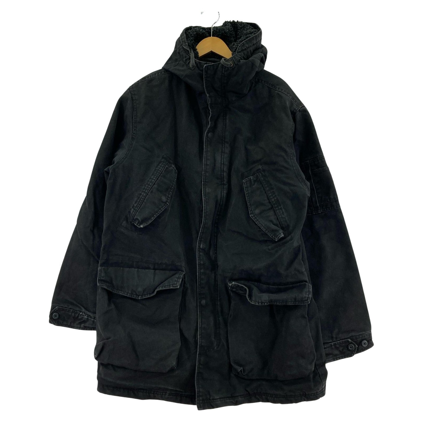 ジャケット 古着 ダックジャケット L ブラック