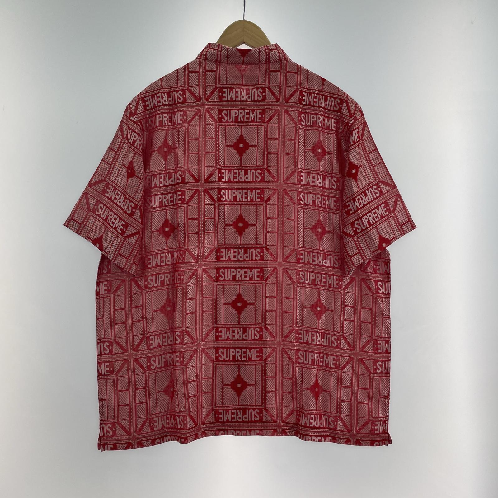 半袖シャツ Tray Jacquard S/S Shirt (XL) レッド レッド