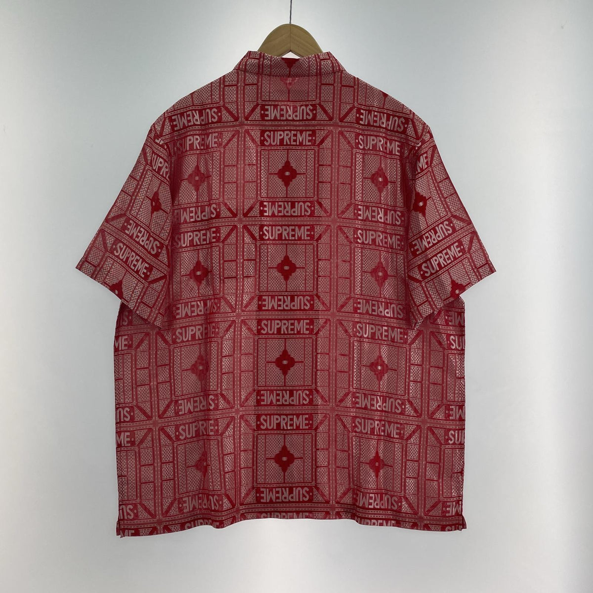 半袖シャツ Tray Jacquard S/S Shirt (XL) レッド レッド