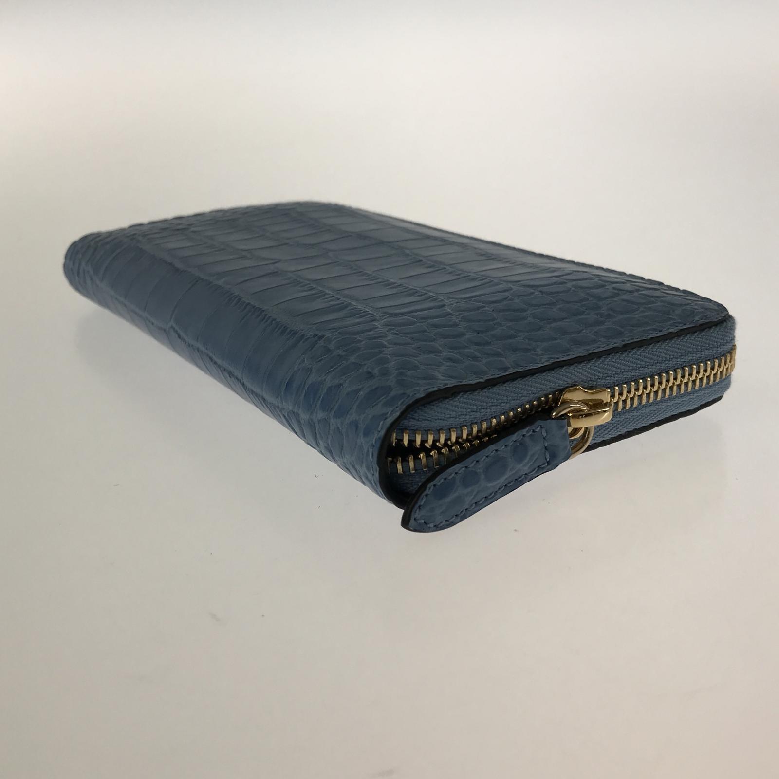 長財布 SMYTHSON ロングウォレット クロコ型押し/BLE