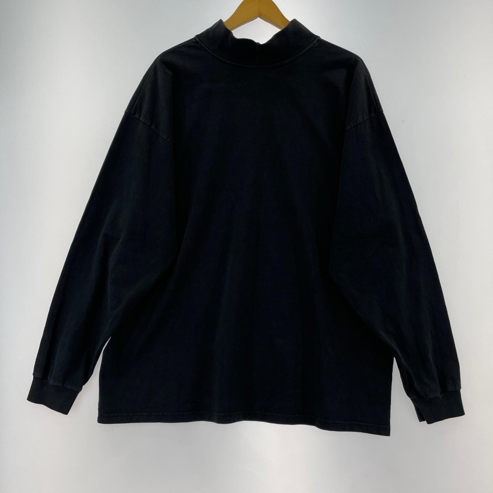 長袖Tシャツ モックネック L/Sカットソー 黒 (2) 2 ブラック