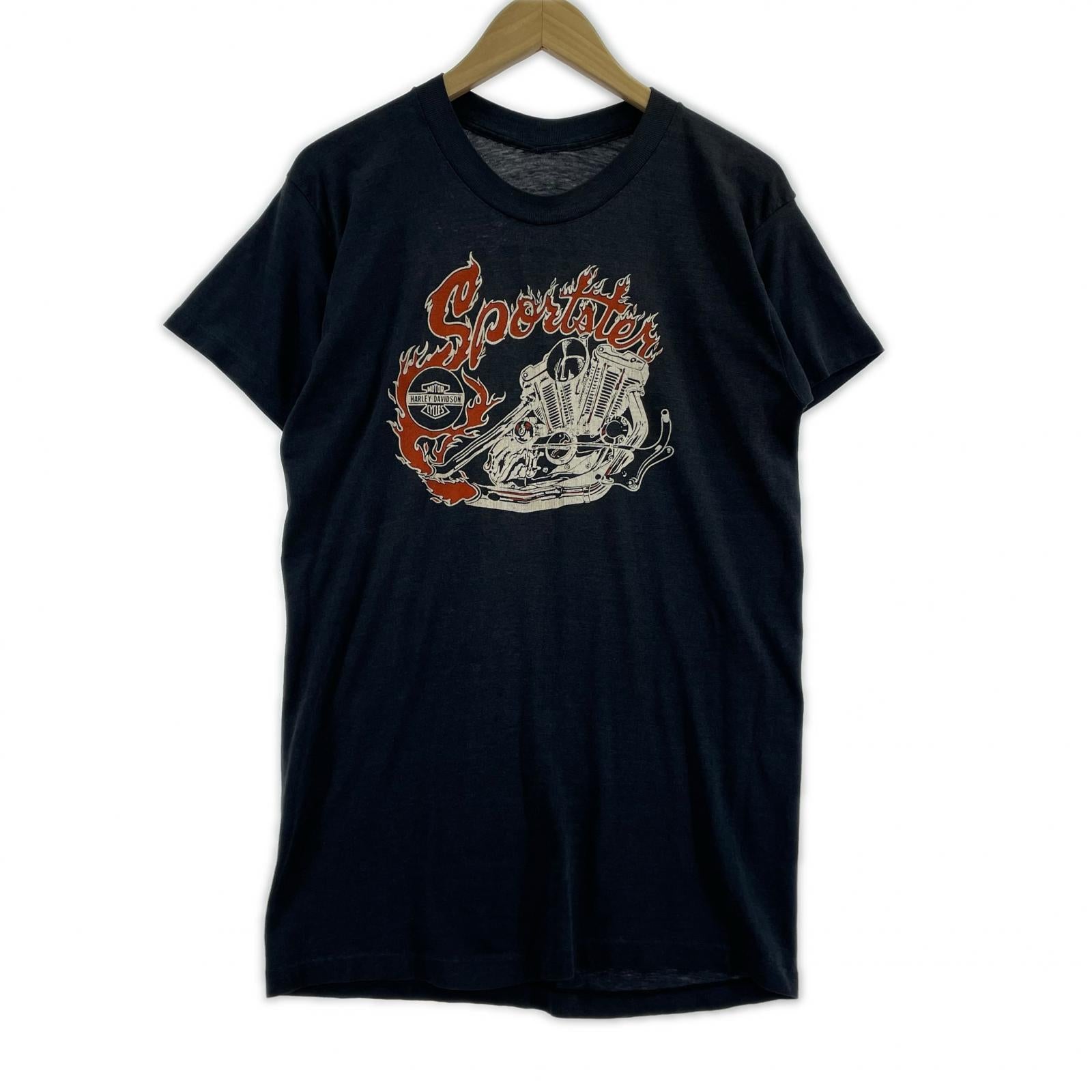 半袖Tシャツ 70s エンジン 黒 ブラック