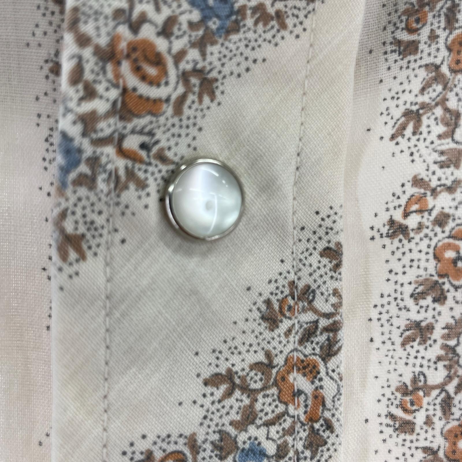 半袖シャツ JCPenney 80s ウエスタンシャツ 総柄 花柄 ベージュ