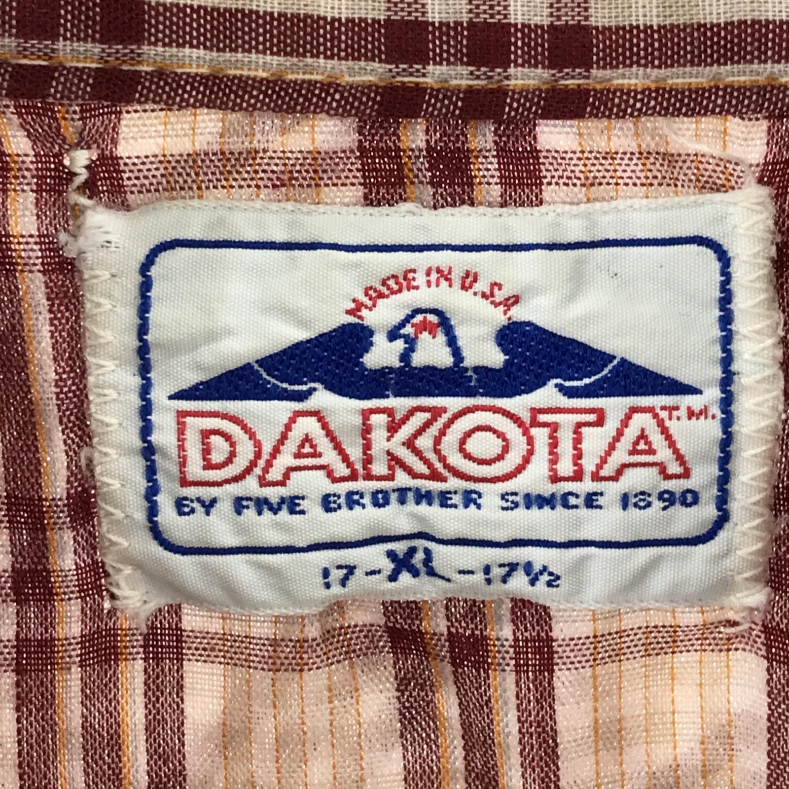 半袖シャツ dakota five brothers80’sチェックウエスタンシャツ(xl) ブラウン