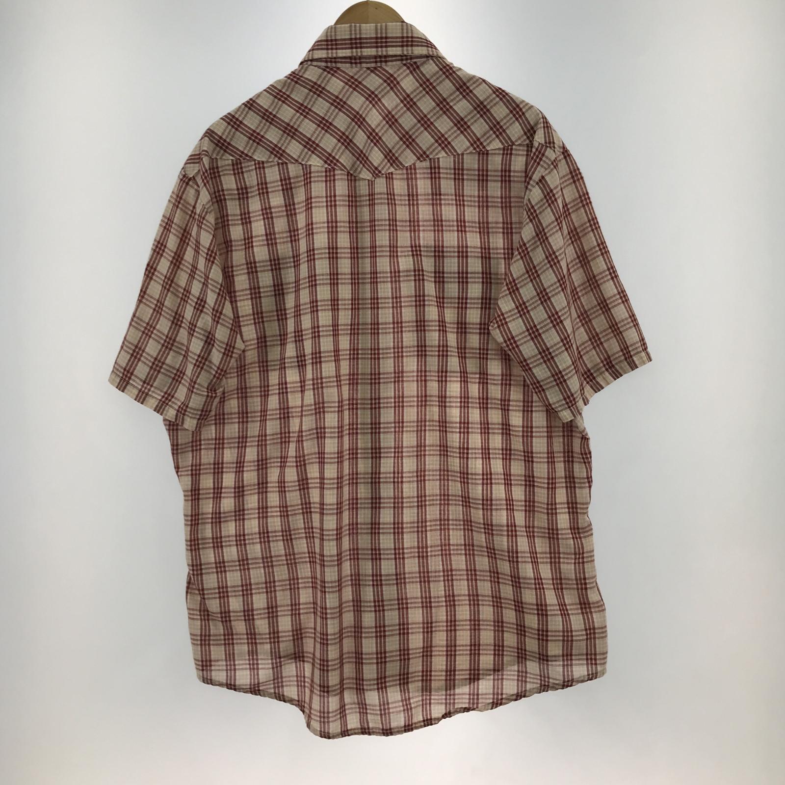 半袖シャツ dakota five brothers80’sチェックウエスタンシャツ(xl) ブラウン