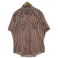 半袖シャツ dakota five brothers80’sチェックウエスタンシャツ(xl) ブラウン