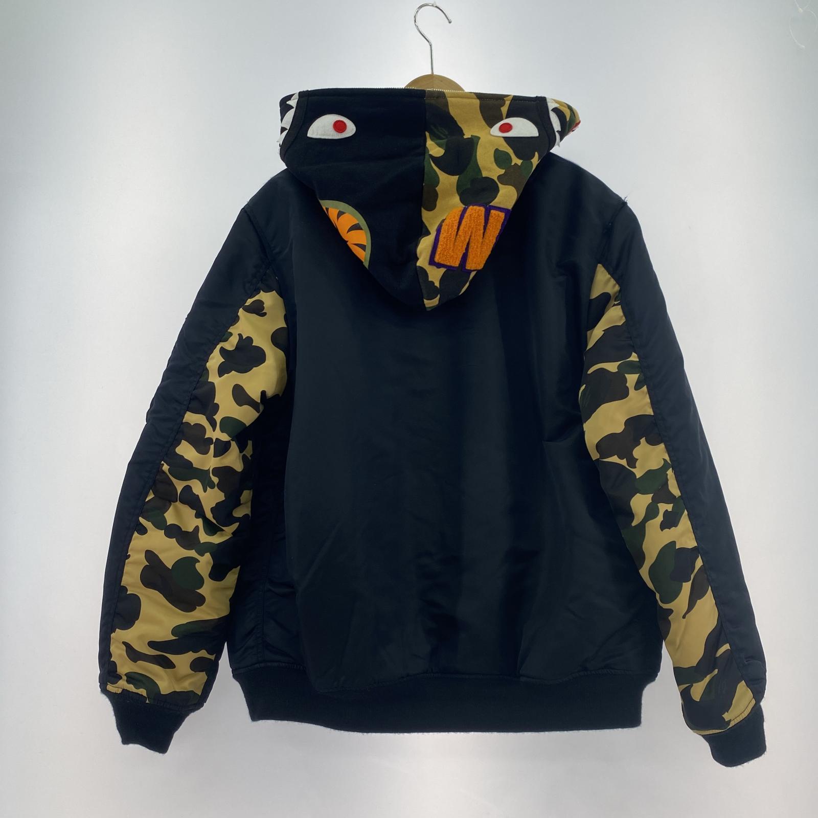 ジャケット 1st Camo Shark Hoodie MA-1 L ブラック