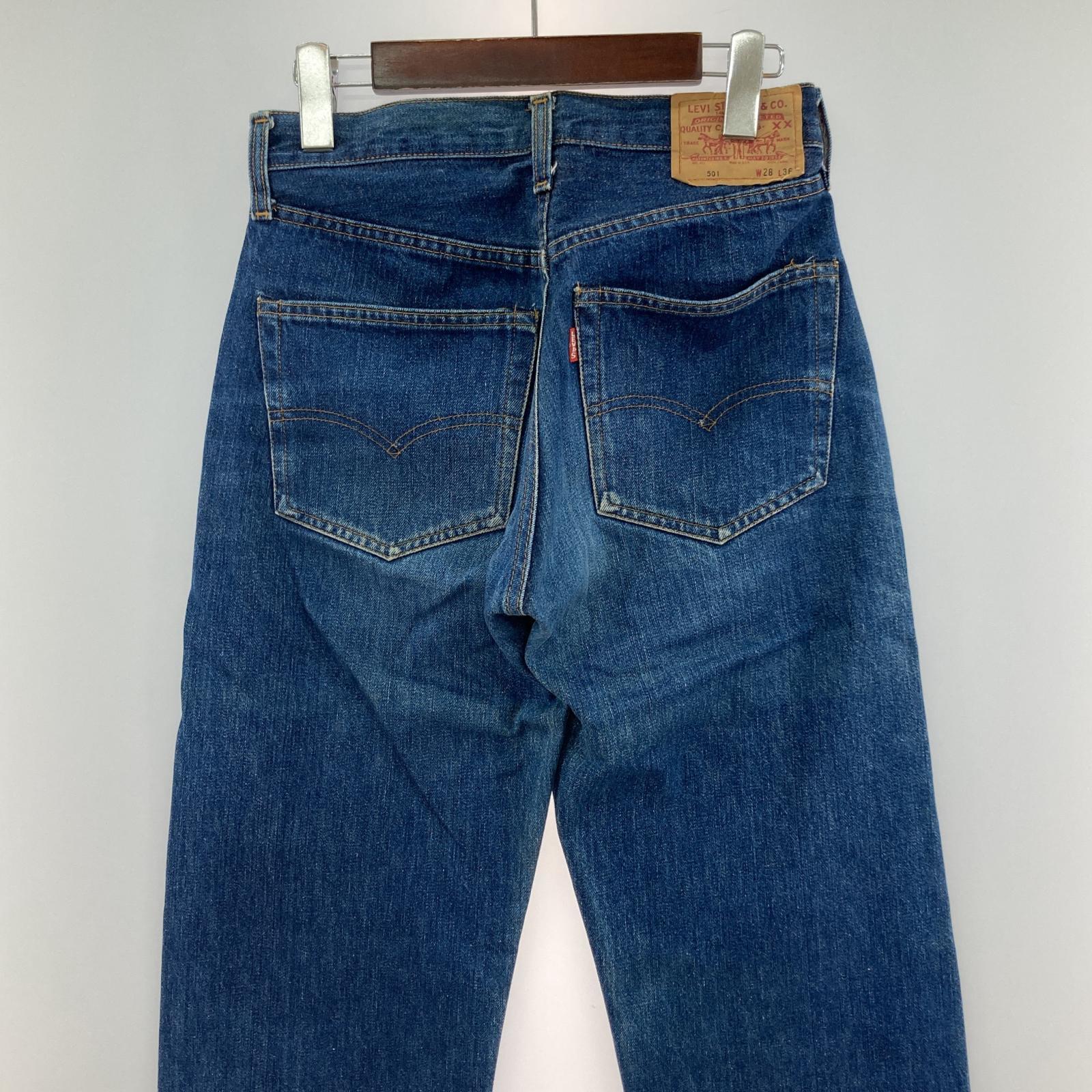 デニムパンツ 501 USA製 ボタン裏555 復刻 BIG E (W28L36)) 28 ブルー