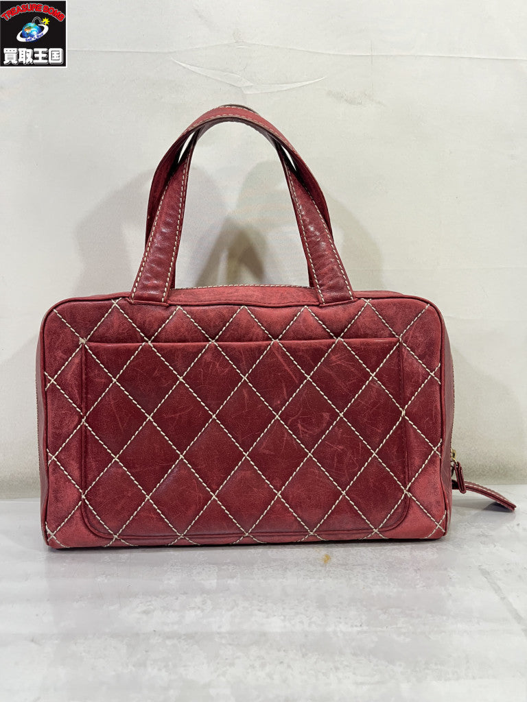 ワイルドステッチココマークハンドバッグ RED