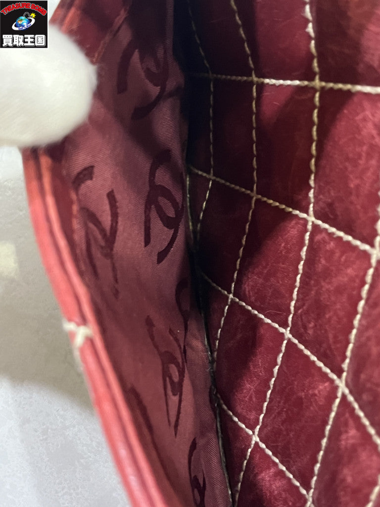 ワイルドステッチココマークハンドバッグ RED