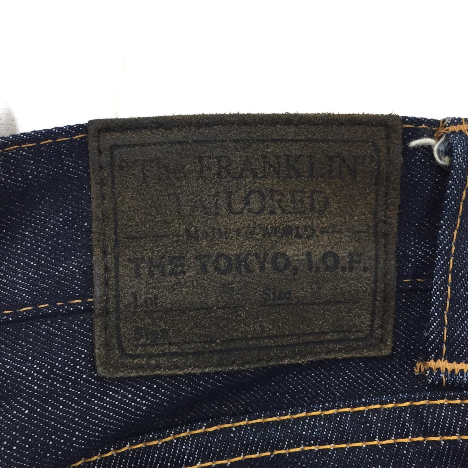 デニムパンツ THE FRANKLIN TAILORED レザー切替 デニムパンツ 30 ネイビー
