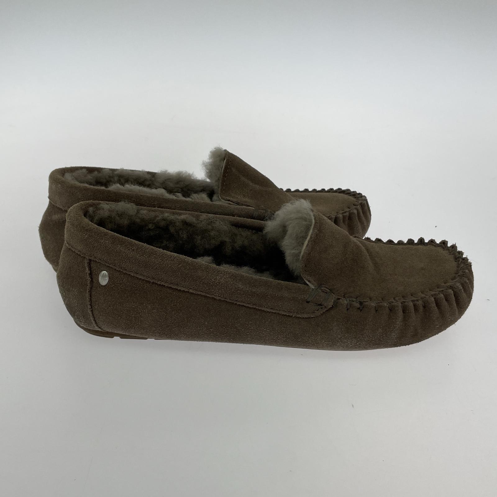 シューズ モカシン グレー ブラウン
