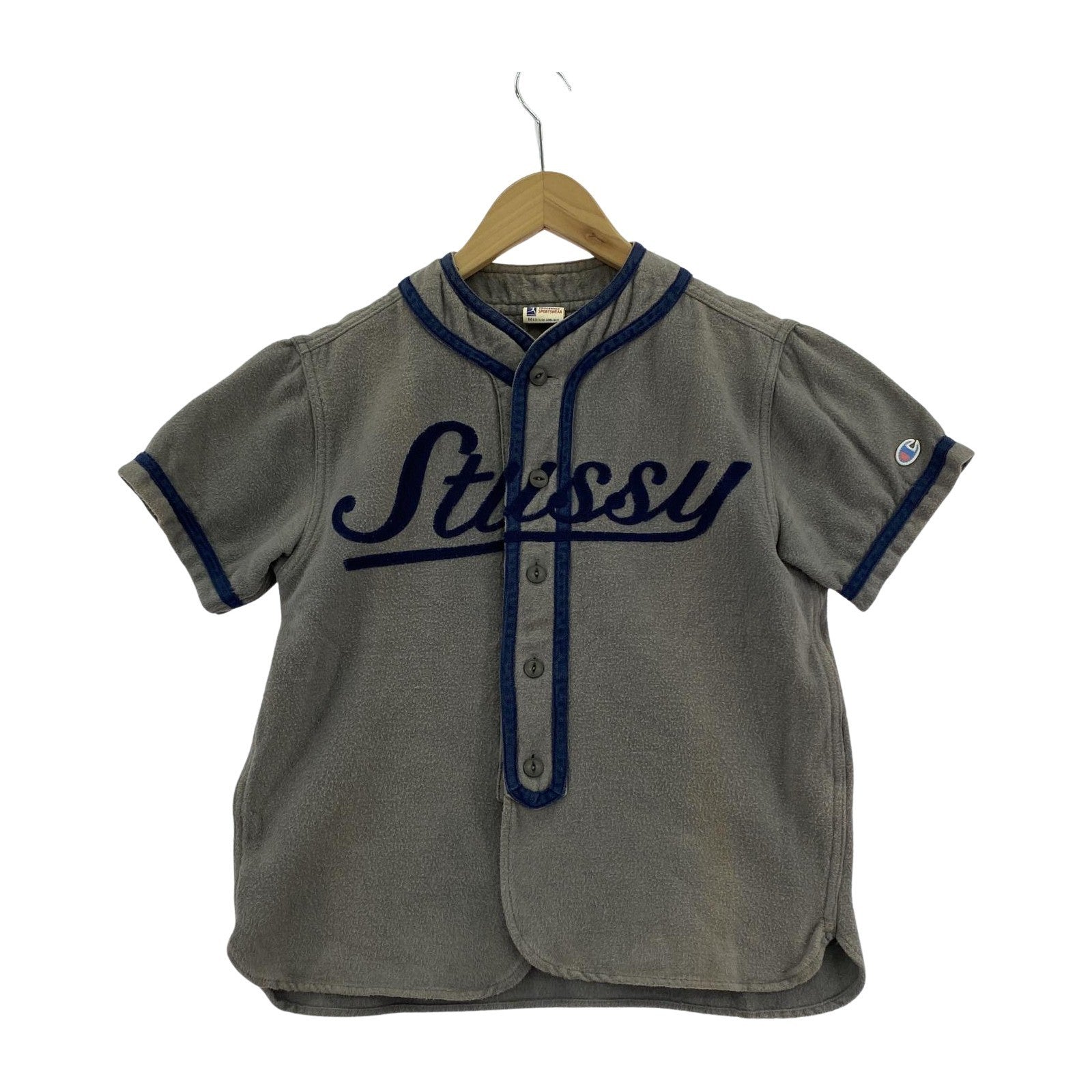 半袖シャツ ×STUSSY ベースボールシャツ グレー(M) M グレー
