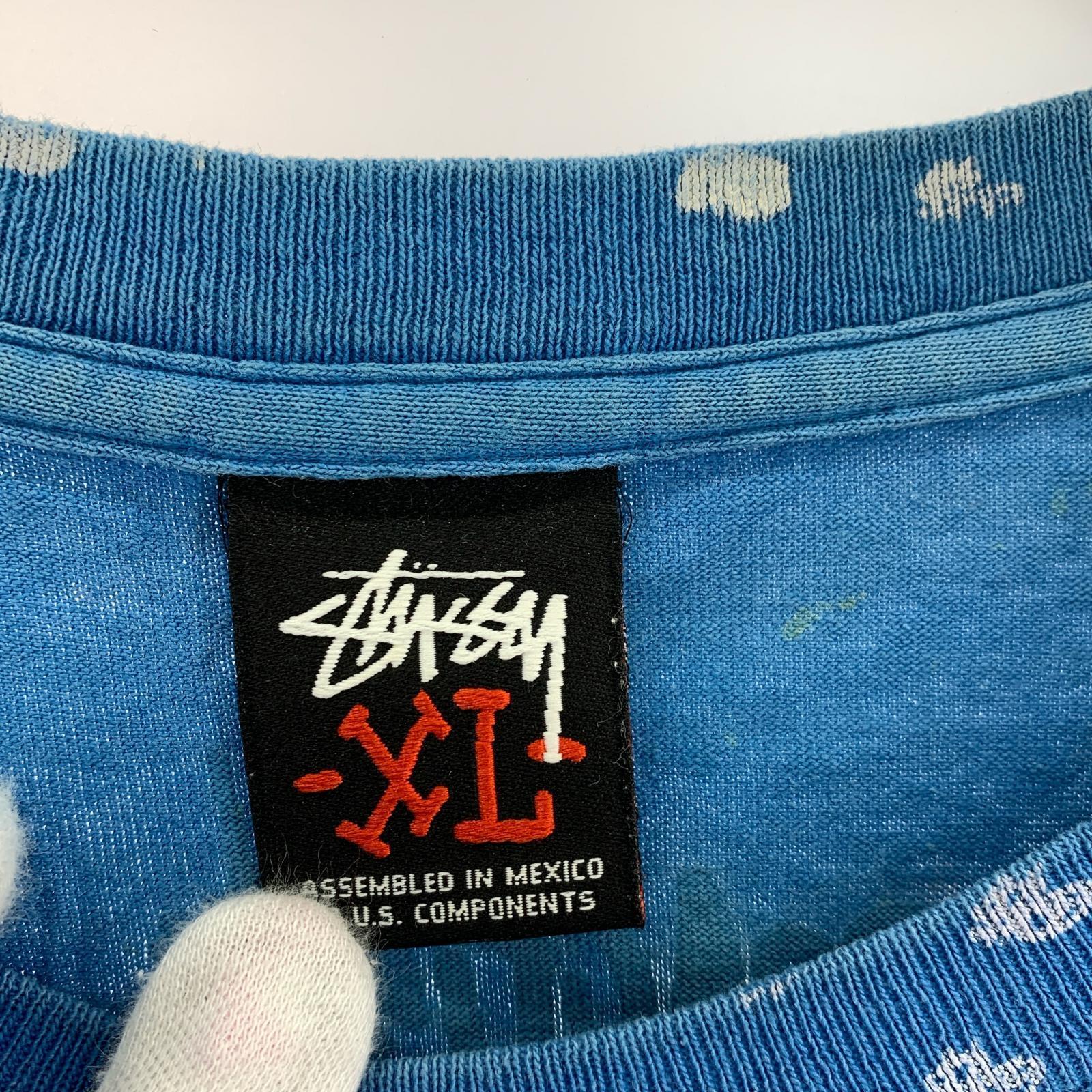 半袖Tシャツ 00s~ ドルマーク総柄 Tシャツ(XL) ブルー ブルー