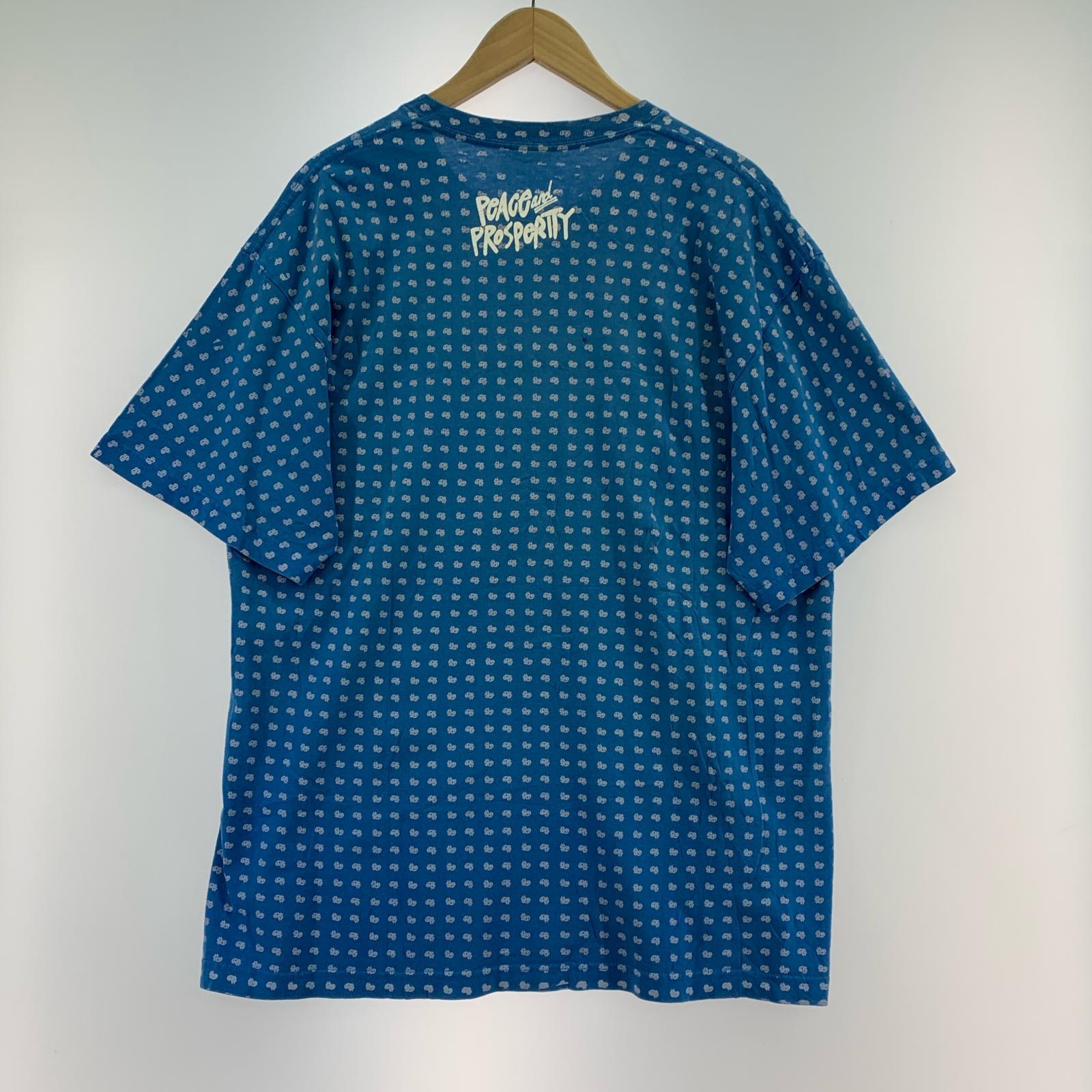 半袖Tシャツ 00s~ ドルマーク総柄 Tシャツ(XL) ブルー ブルー