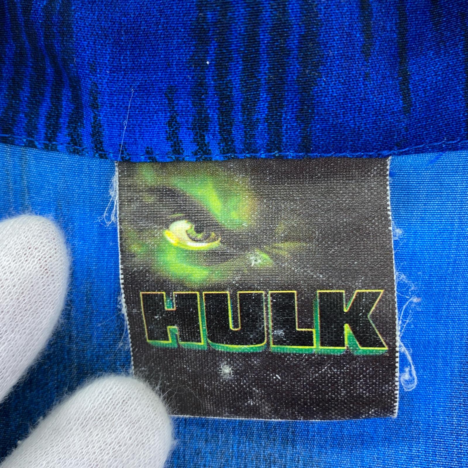 半袖シャツ Marvel HULK ハルク フレイムシャツ ブルー ブルー