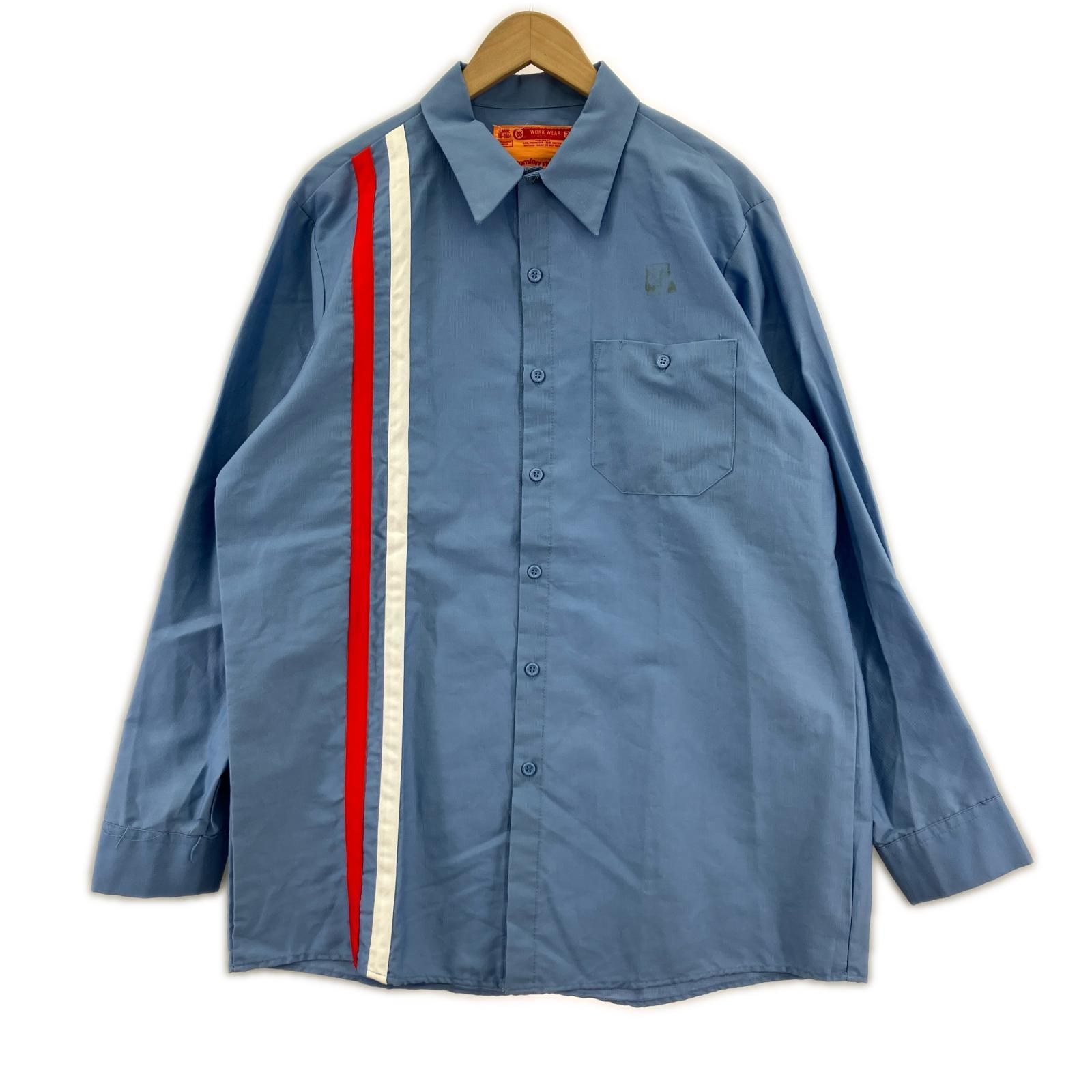 半袖シャツ 80s WORK WEAR 青(L) L ブルー