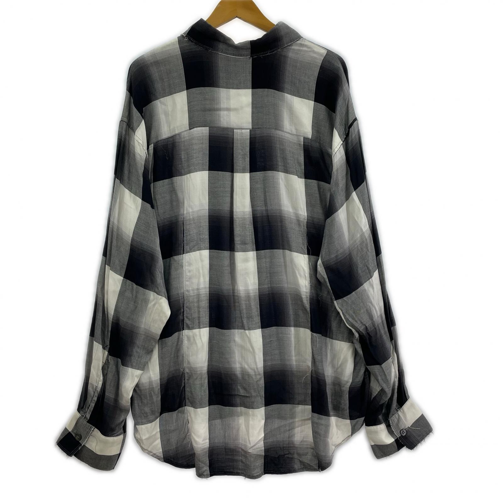 長袖シャツ UNUSED×SUGARHILL オンブレチェックシャツ US2150 (4) 4 ブラック